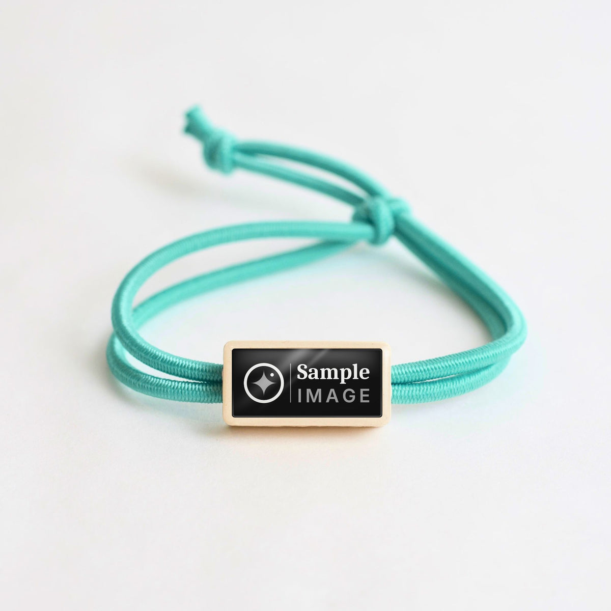 Tap-to-Phone Bracelets on Active Bungee - Cream Clay Rectangle
