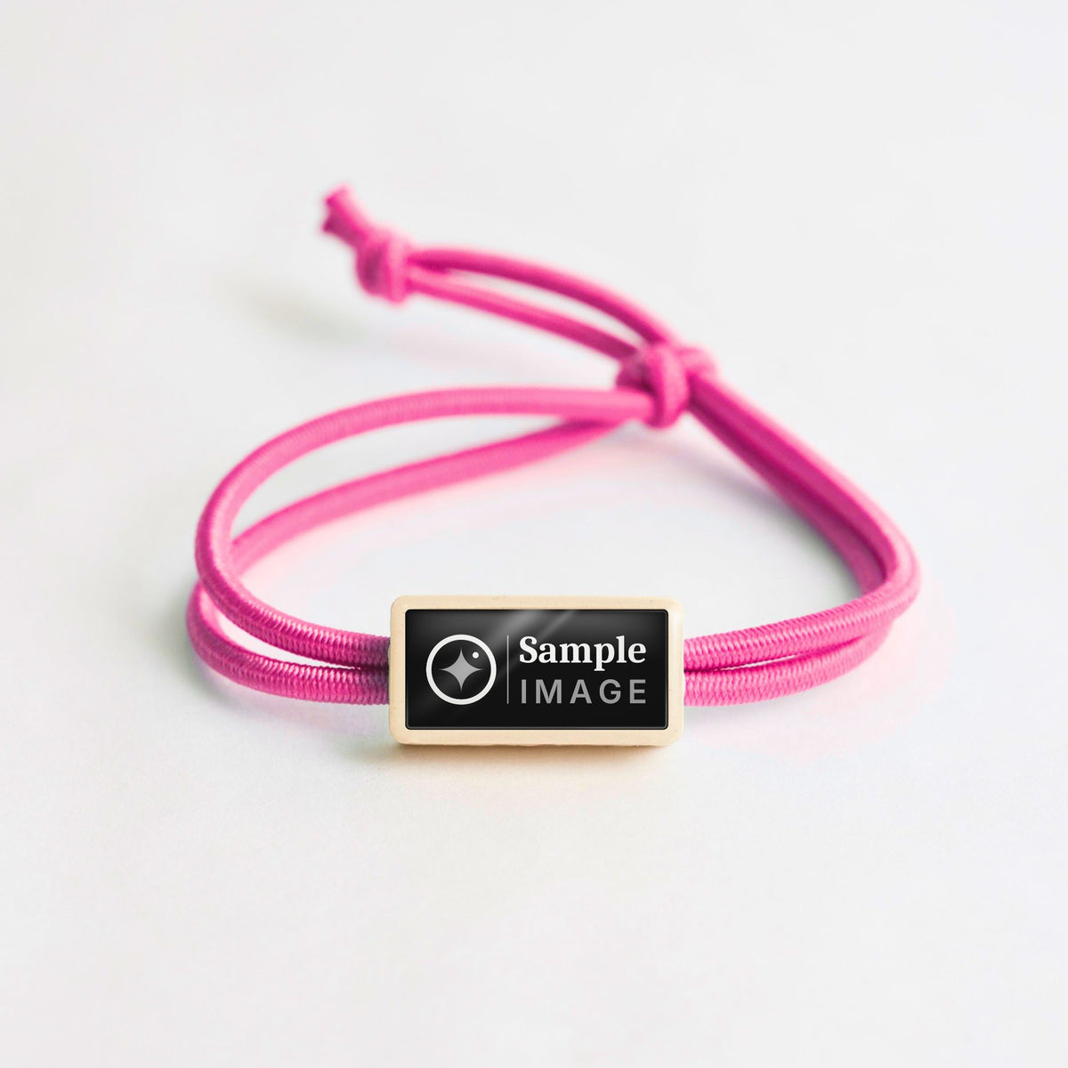 Tap-to-Phone Bracelets on Active Bungee - Cream Clay Rectangle