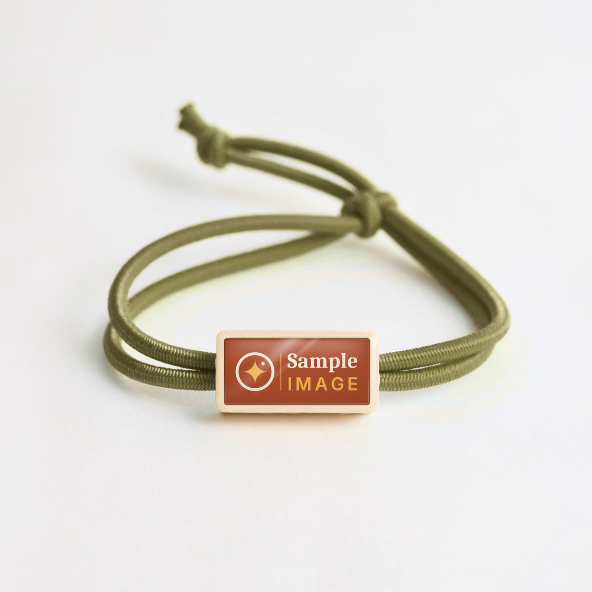 Tap-to-Phone Bracelets on Active Bungee - Cream Clay Rectangle