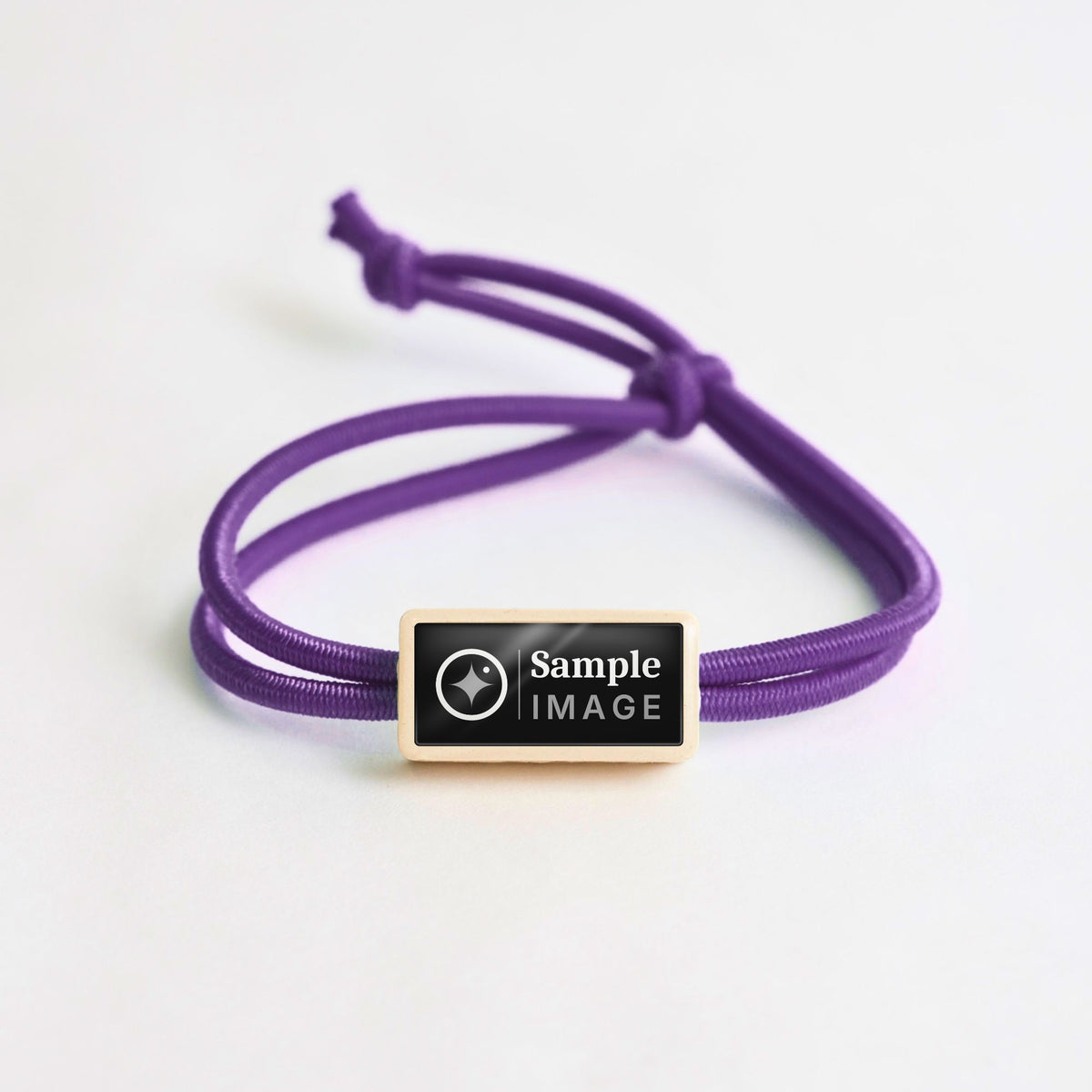 Tap-to-Phone Bracelets on Active Bungee - Cream Clay Rectangle