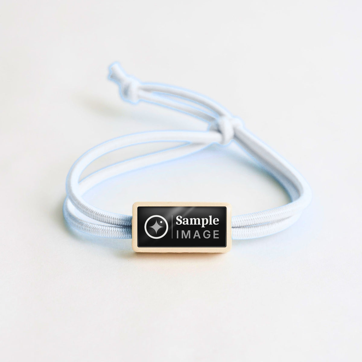 Tap-to-Phone Bracelets on Active Bungee - Cream Clay Rectangle