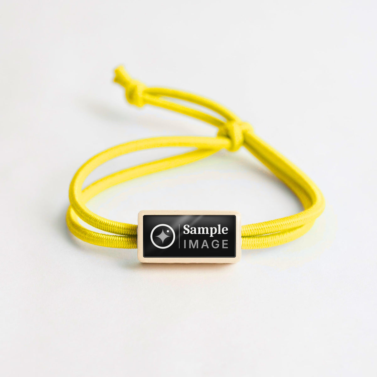 Tap-to-Phone Bracelets on Active Bungee - Cream Clay Rectangle