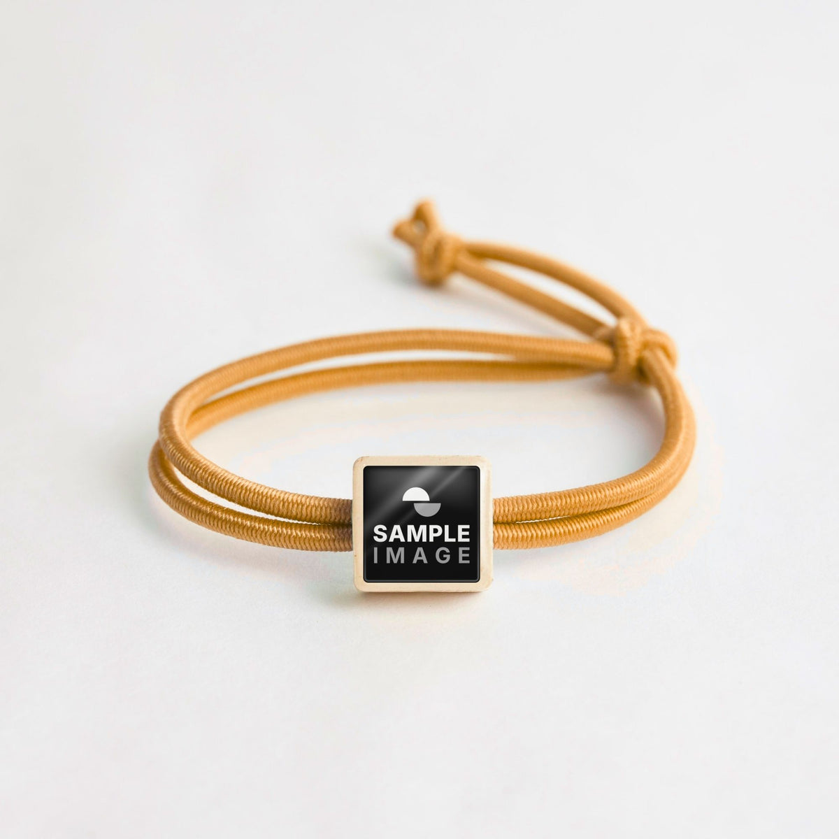 Tap-to-Phone Bracelets on Active Bungee - Cream Clay Square