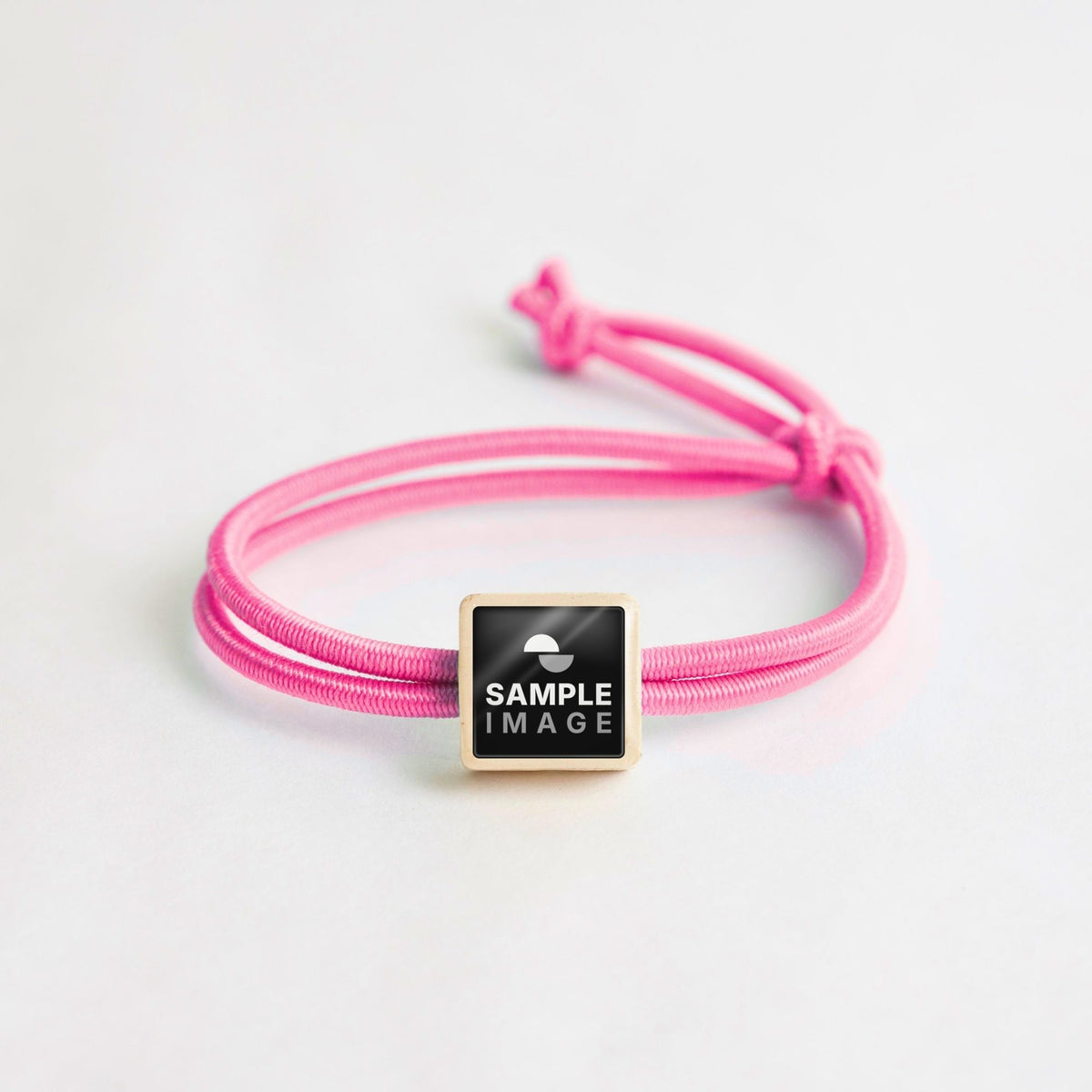 Tap-to-Phone Bracelets on Active Bungee - Cream Clay Square