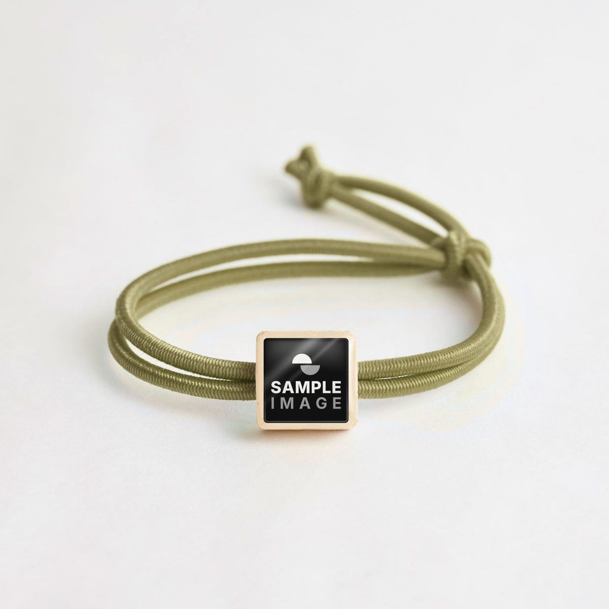 Tap-to-Phone Bracelets on Active Bungee - Cream Clay Square