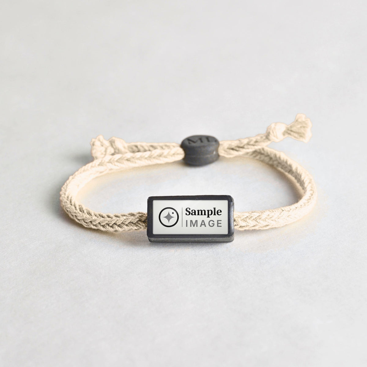 Tap-to-Phone Bracelets on Bold Weave - Charcoal Clay Rectangle