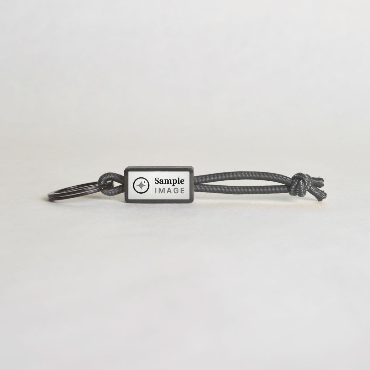 Tap-to-Phone Keychains on Active Bungee - Charcoal Clay Rectangle