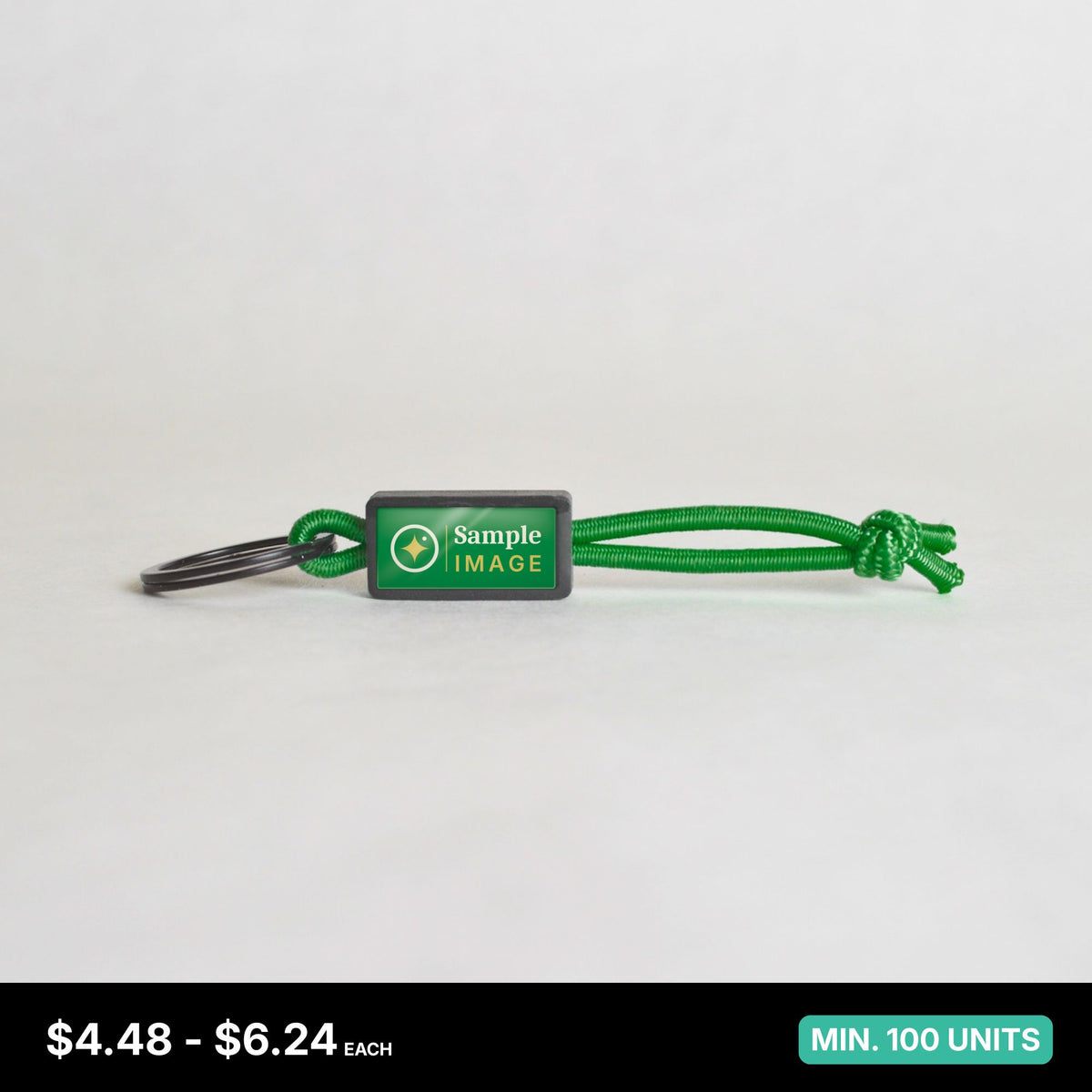 Tap-to-Phone Keychains on Active Bungee - Charcoal Clay Rectangle