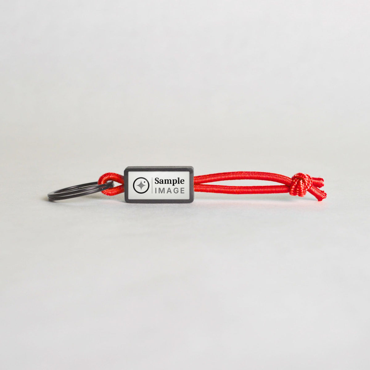 Tap-to-Phone Keychains on Active Bungee - Charcoal Clay Rectangle