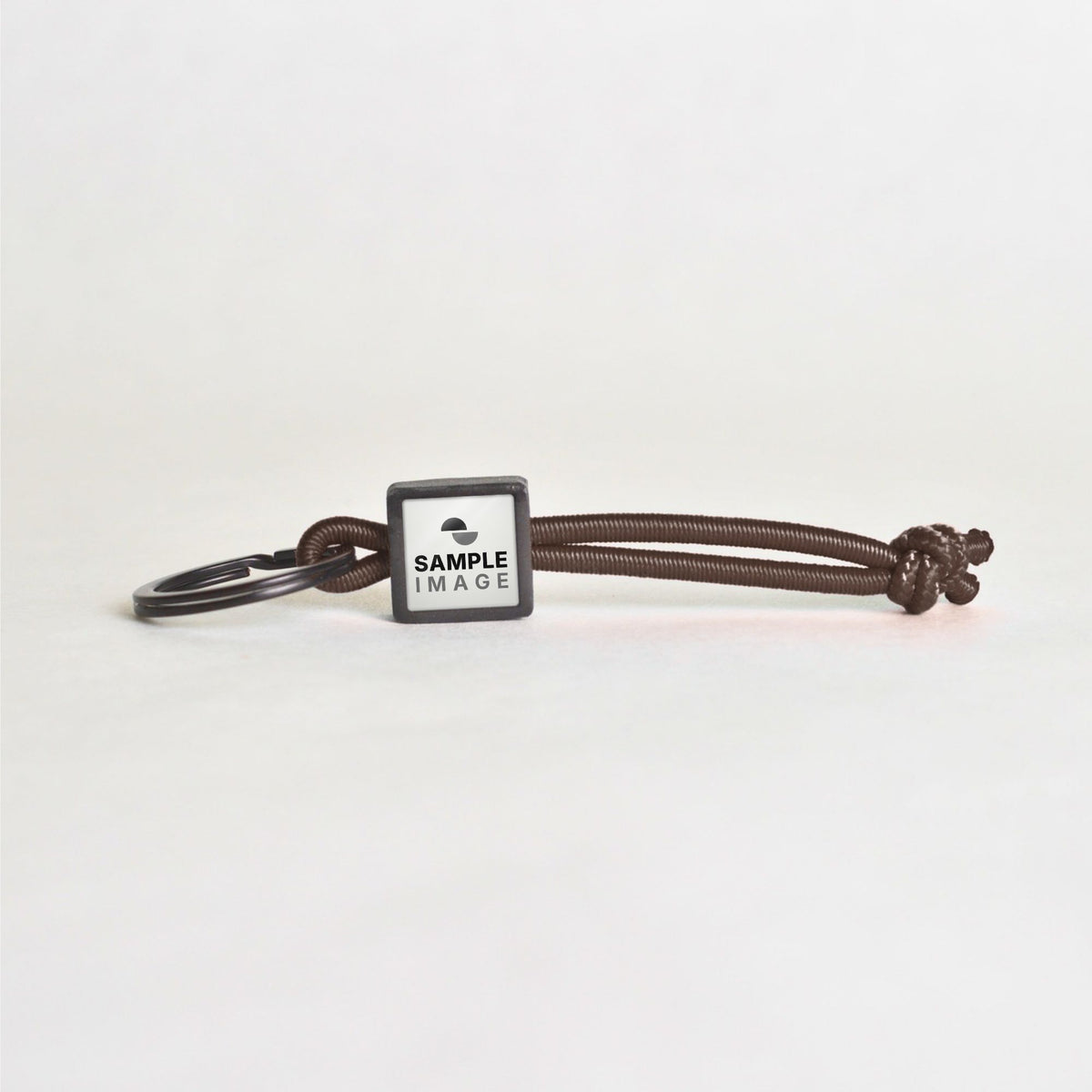 Tap-to-Phone Keychains on Active Bungee - Charcoal Clay Square