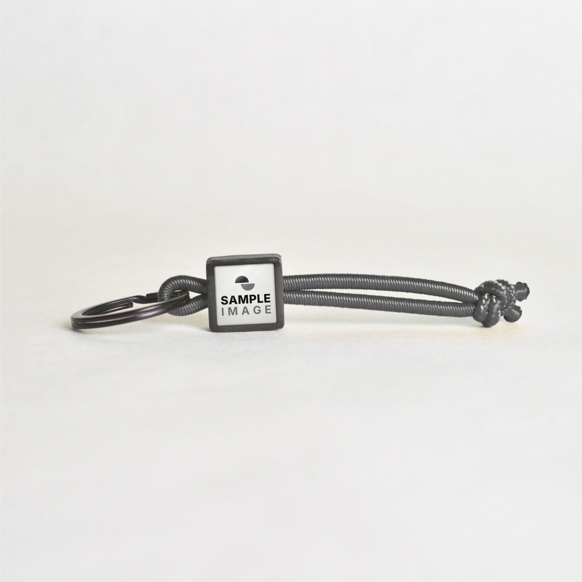 Tap-to-Phone Keychains on Active Bungee - Charcoal Clay Square