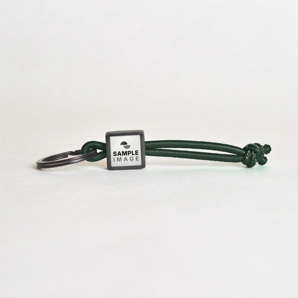 Tap-to-Phone Keychains on Active Bungee - Charcoal Clay Square