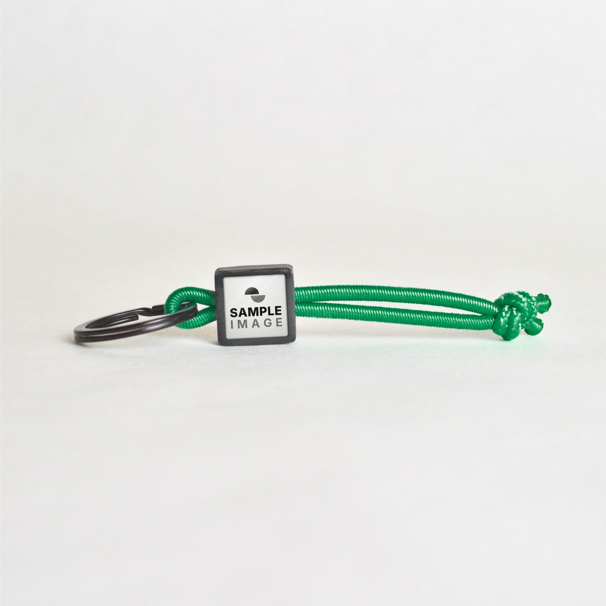 Tap-to-Phone Keychains on Active Bungee - Charcoal Clay Square