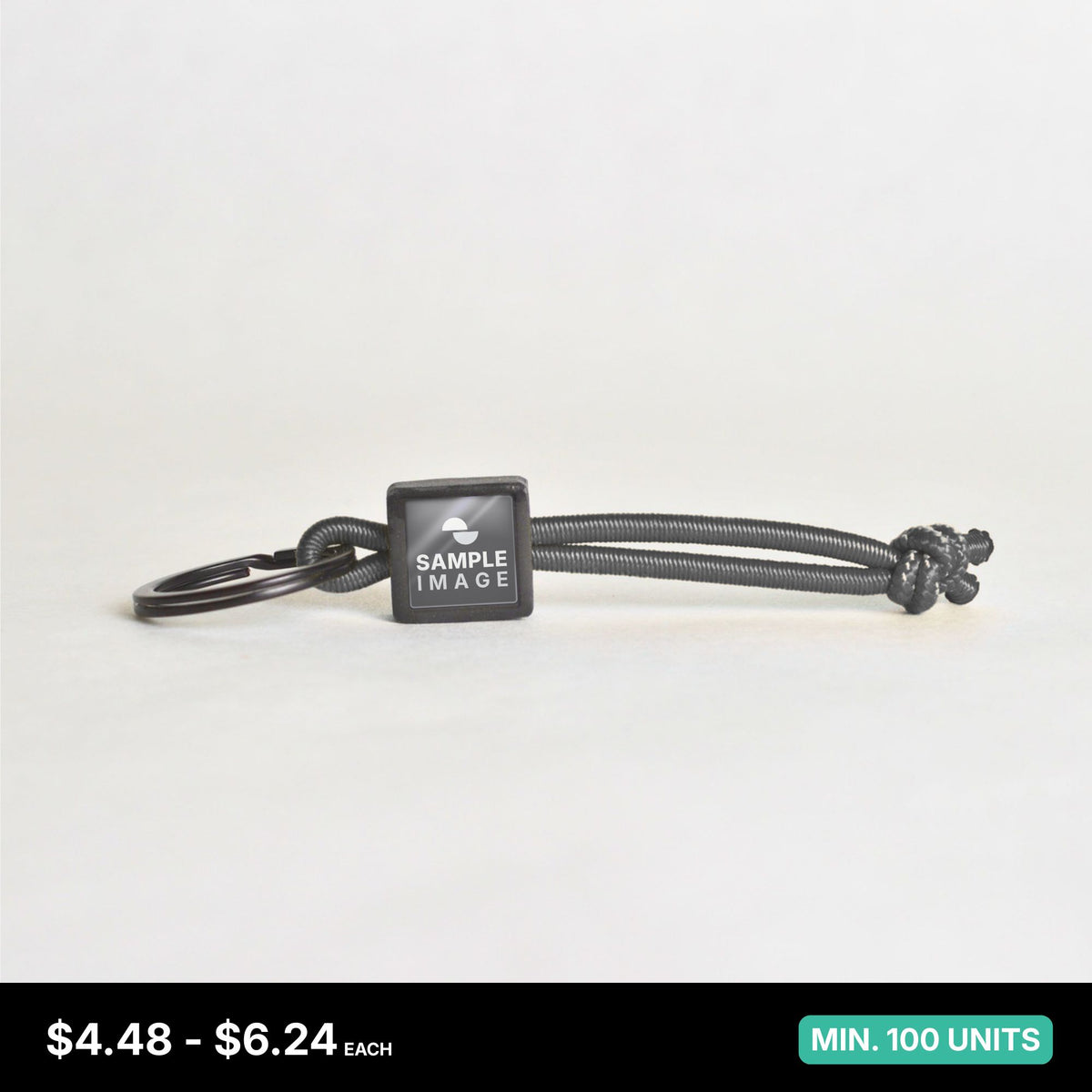 Tap-to-Phone Keychains on Active Bungee - Charcoal Clay Square