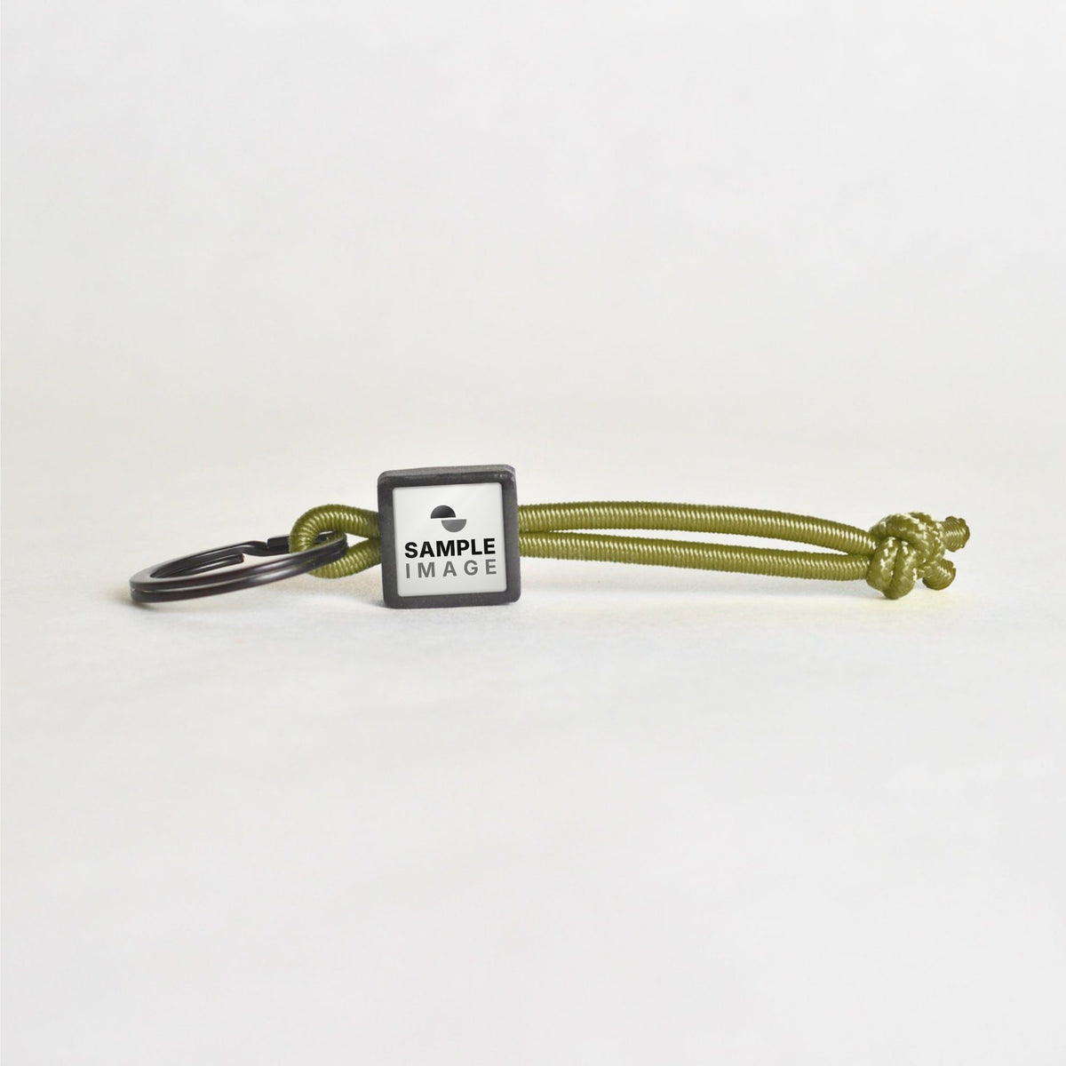 Tap-to-Phone Keychains on Active Bungee - Charcoal Clay Square