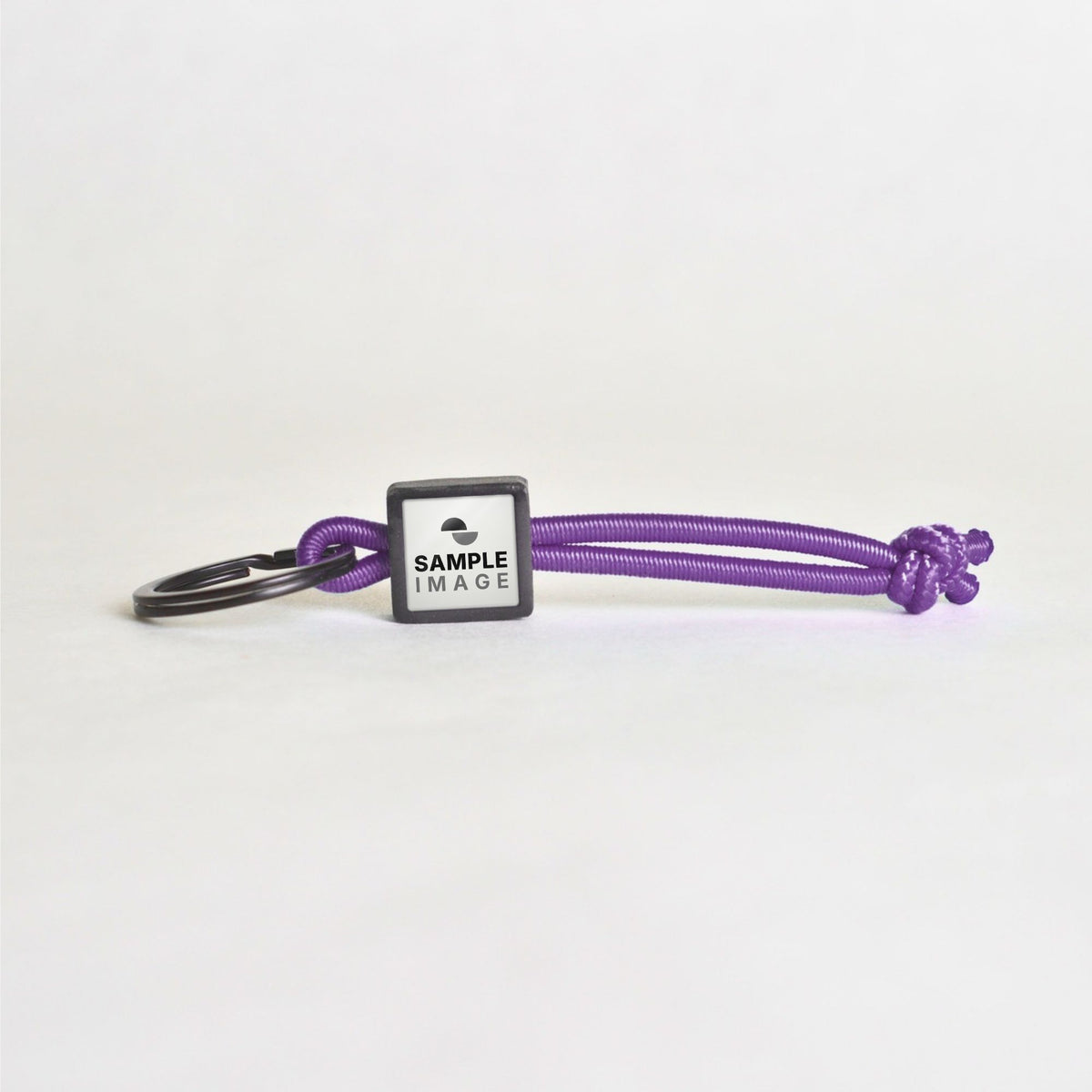 Tap-to-Phone Keychains on Active Bungee - Charcoal Clay Square