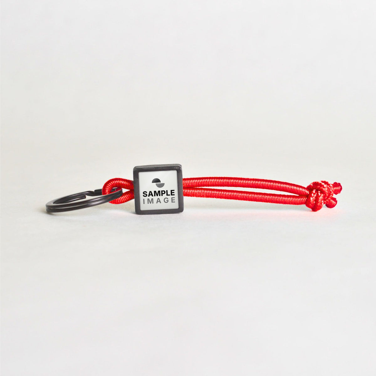 Tap-to-Phone Keychains on Active Bungee - Charcoal Clay Square