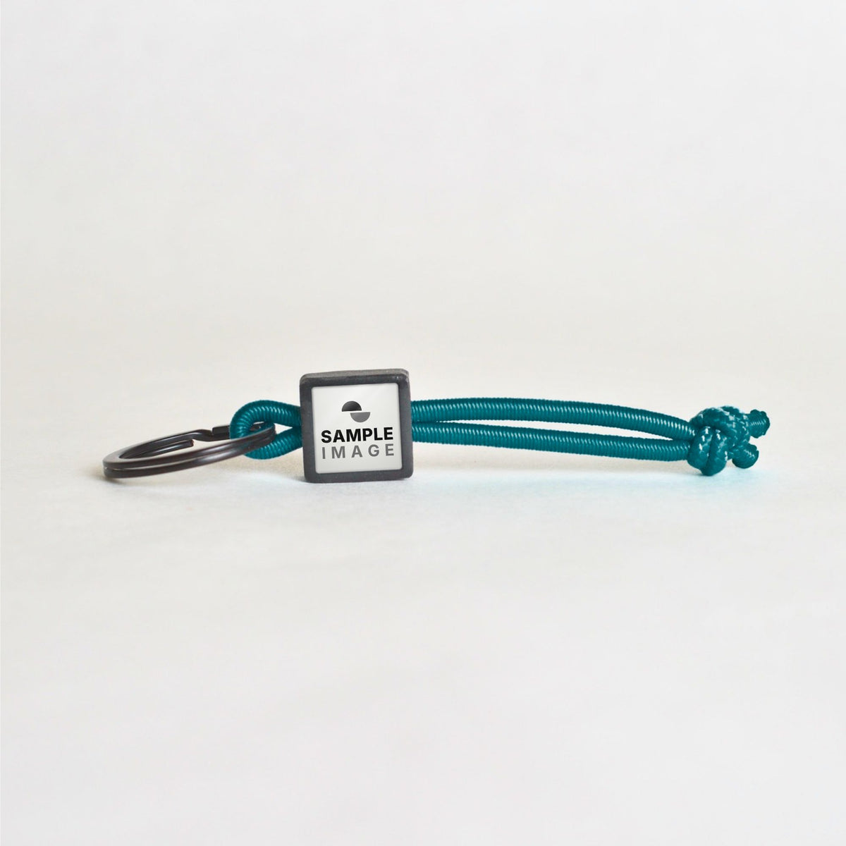 Tap-to-Phone Keychains on Active Bungee - Charcoal Clay Square