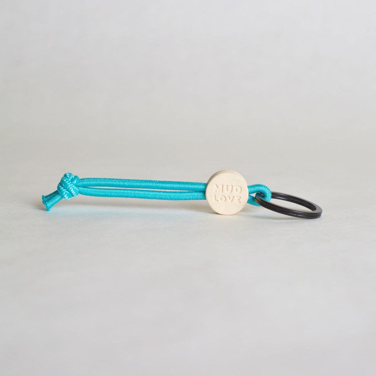 Tap-to-Phone Keychains on Active Bungee - Cream Clay Circle