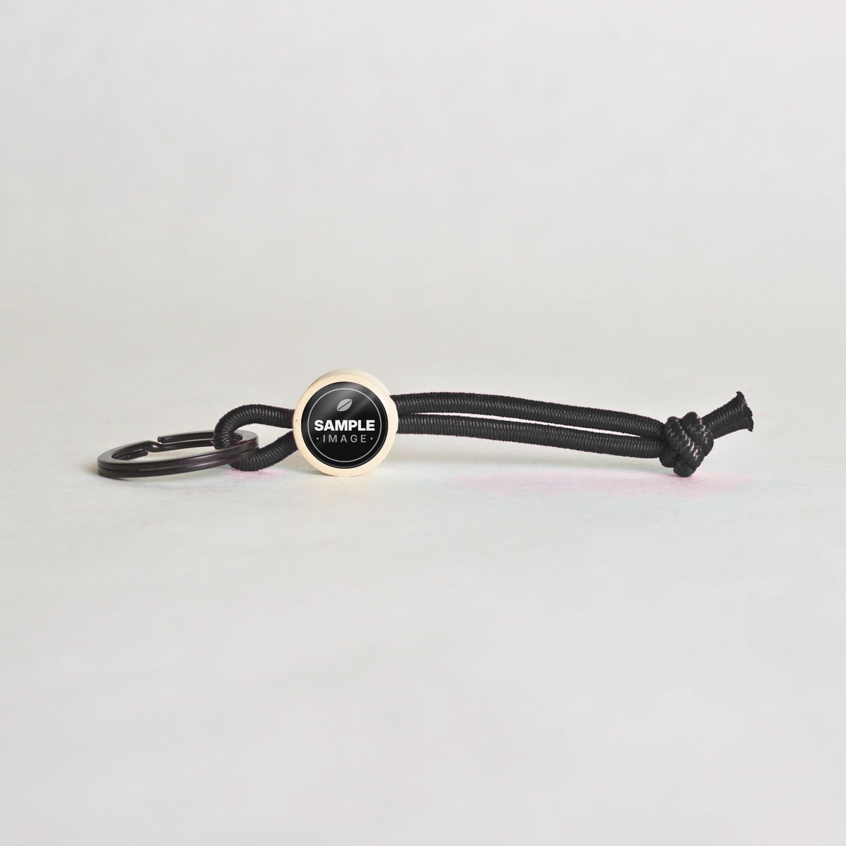 Tap-to-Phone Keychains on Active Bungee - Cream Clay Circle