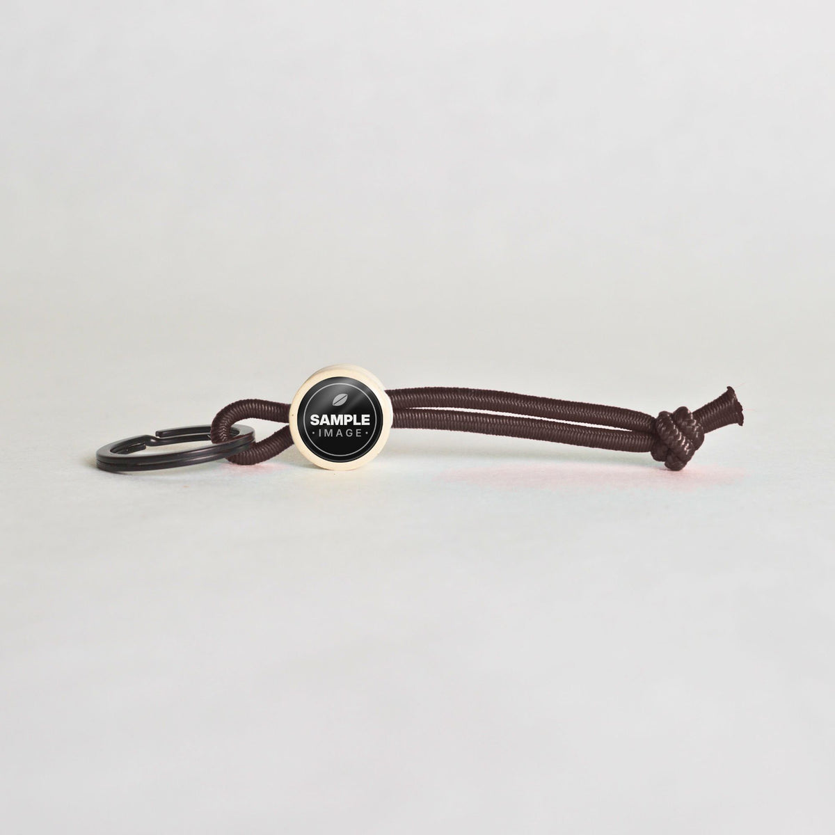 Tap-to-Phone Keychains on Active Bungee - Cream Clay Circle