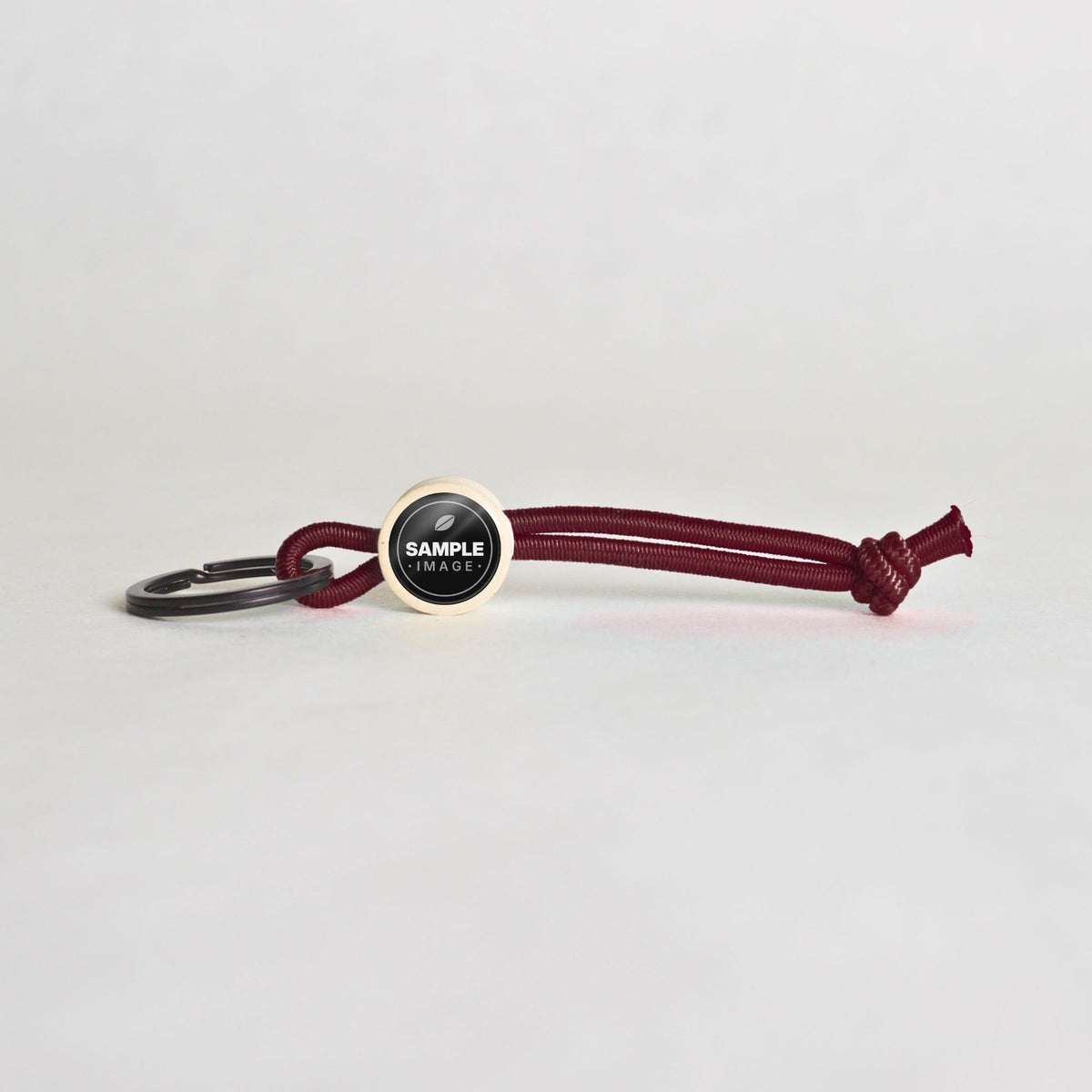 Tap-to-Phone Keychains on Active Bungee - Cream Clay Circle