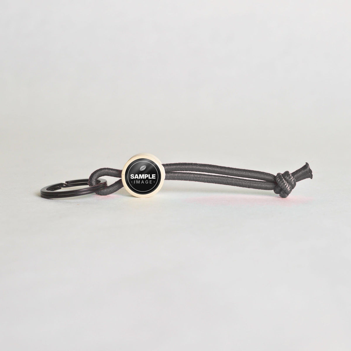 Tap-to-Phone Keychains on Active Bungee - Cream Clay Circle