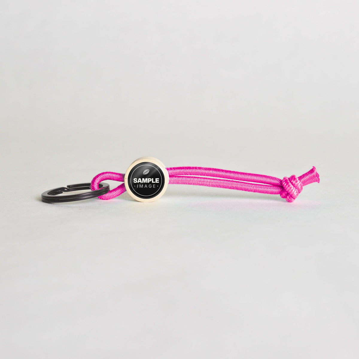 Tap-to-Phone Keychains on Active Bungee - Cream Clay Circle