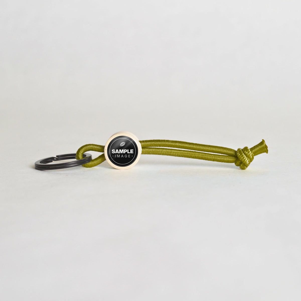 Tap-to-Phone Keychains on Active Bungee - Cream Clay Circle