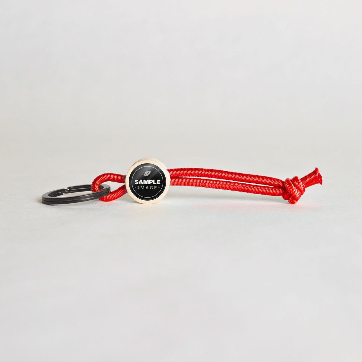 Tap-to-Phone Keychains on Active Bungee - Cream Clay Circle