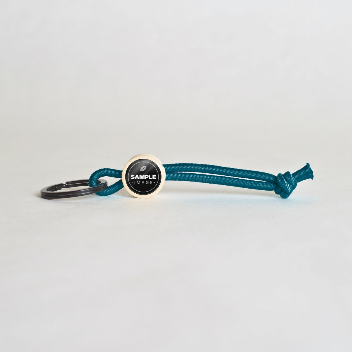 Tap-to-Phone Keychains on Active Bungee - Cream Clay Circle