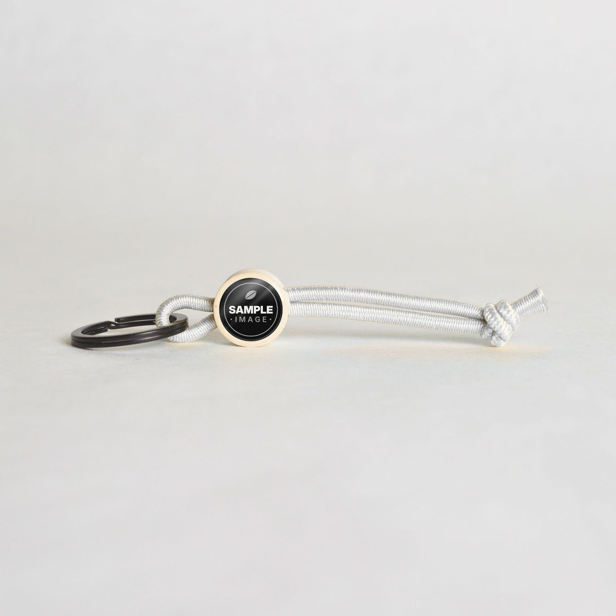 Tap-to-Phone Keychains on Active Bungee - Cream Clay Circle