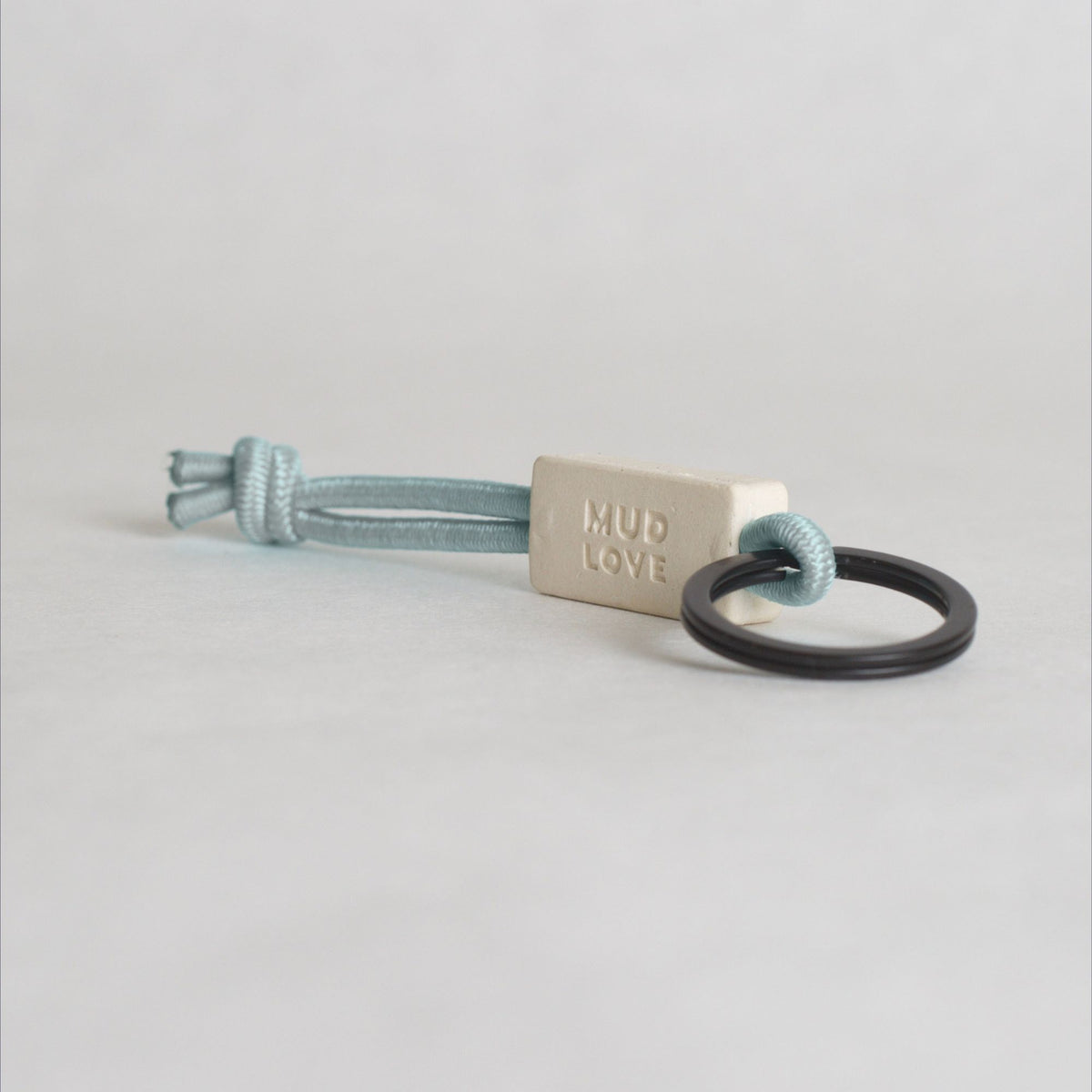 Tap-to-Phone Keychains on Active Bungee - Cream Clay Rectangle