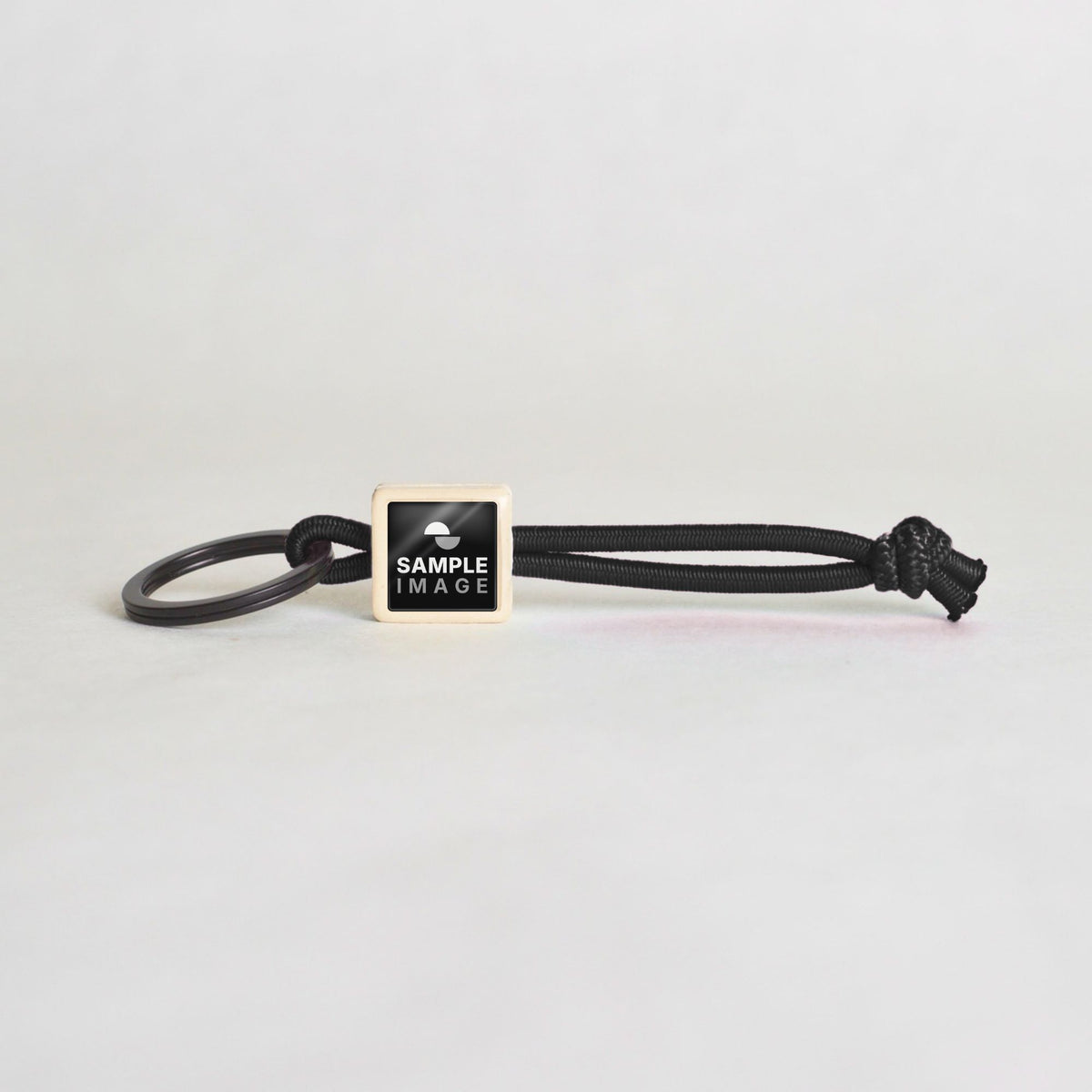 Tap-to-Phone Keychains on Active Bungee - Cream Clay Square