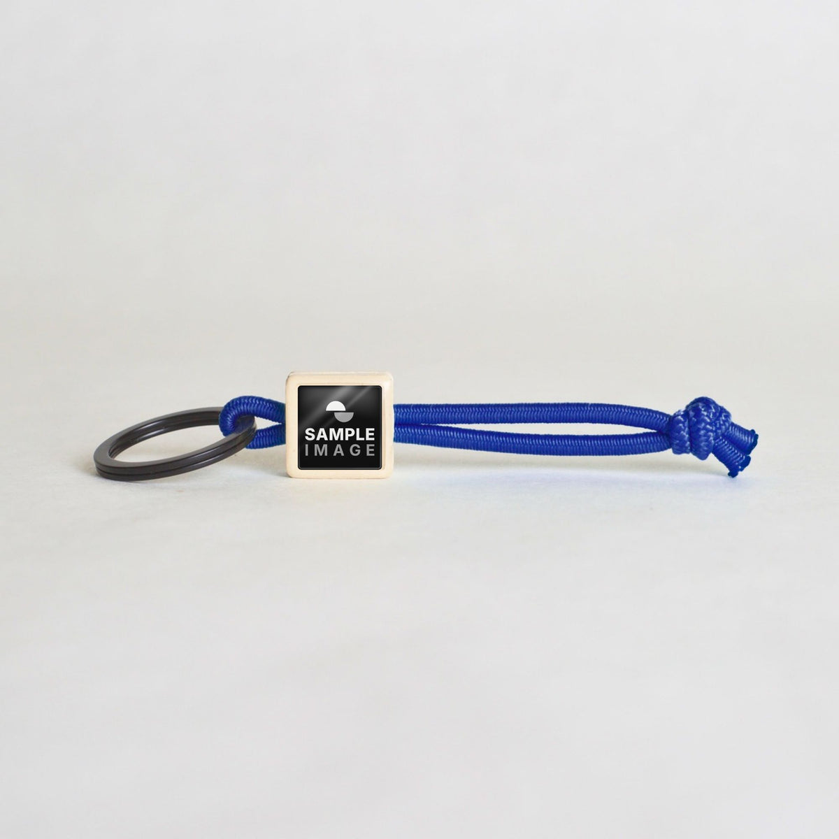 Tap-to-Phone Keychains on Active Bungee - Cream Clay Square