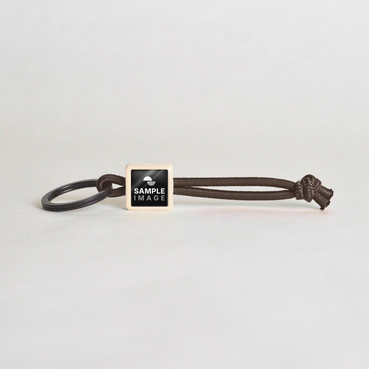 Tap-to-Phone Keychains on Active Bungee - Cream Clay Square