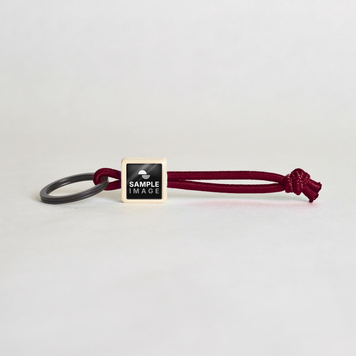 Tap-to-Phone Keychains on Active Bungee - Cream Clay Square
