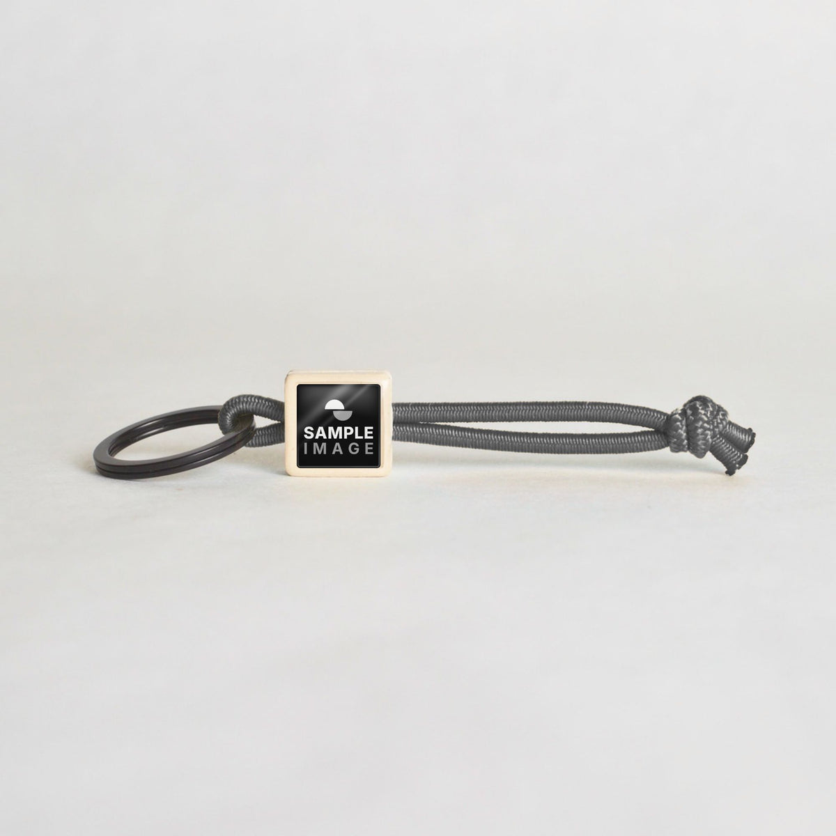 Tap-to-Phone Keychains on Active Bungee - Cream Clay Square