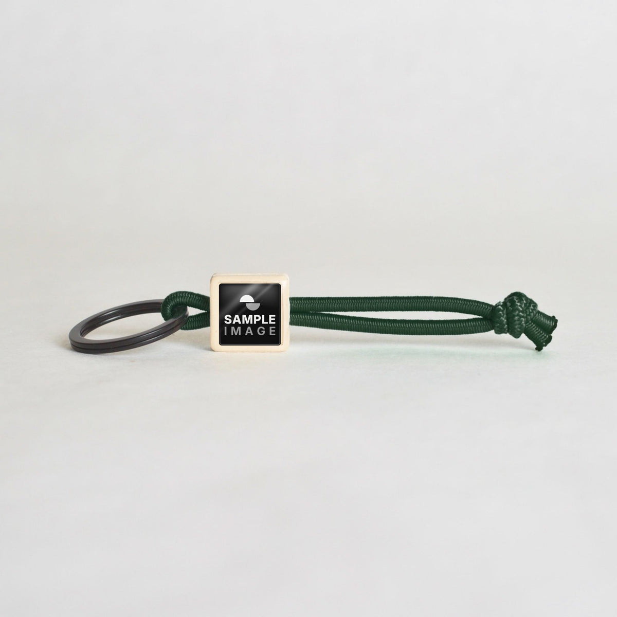 Tap-to-Phone Keychains on Active Bungee - Cream Clay Square