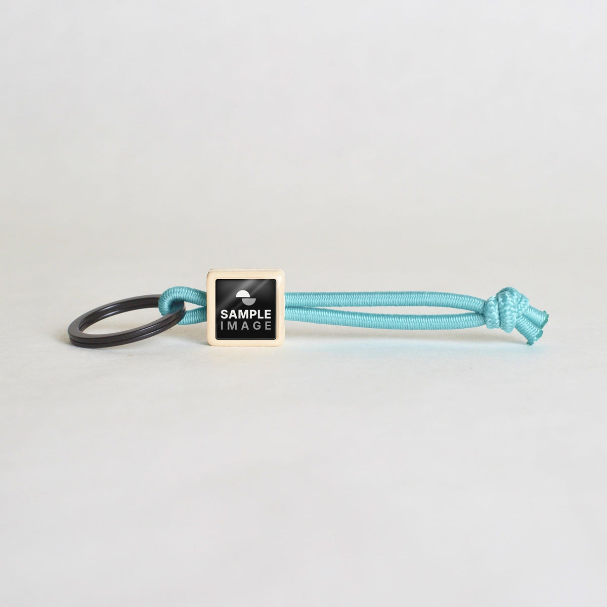 Tap-to-Phone Keychains on Active Bungee - Cream Clay Square