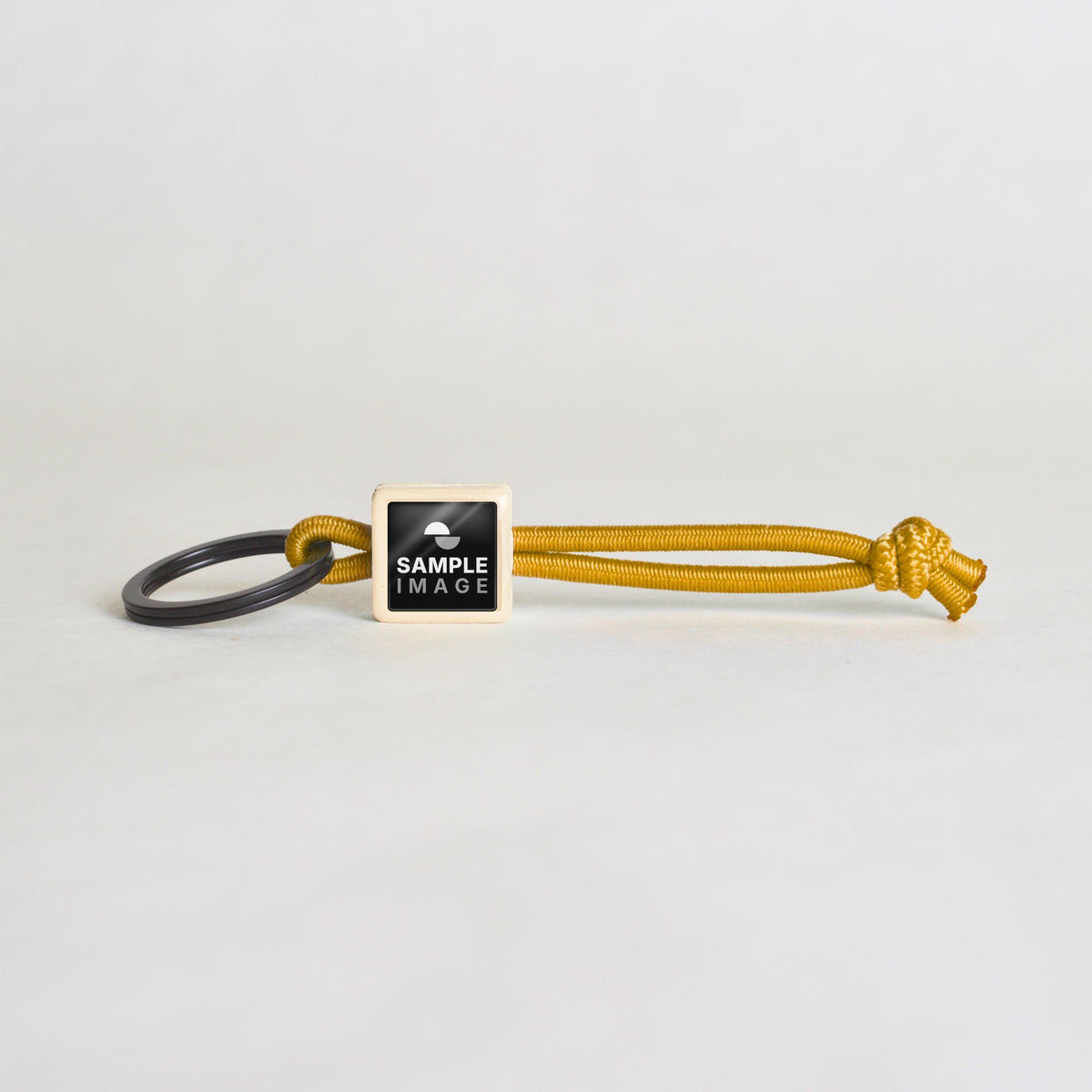 Tap-to-Phone Keychains on Active Bungee - Cream Clay Square