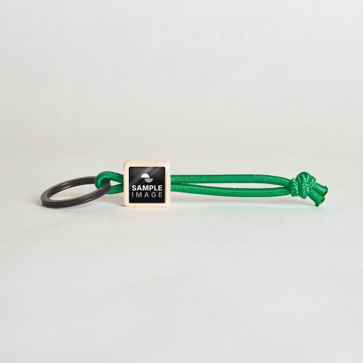 Tap-to-Phone Keychains on Active Bungee - Cream Clay Square