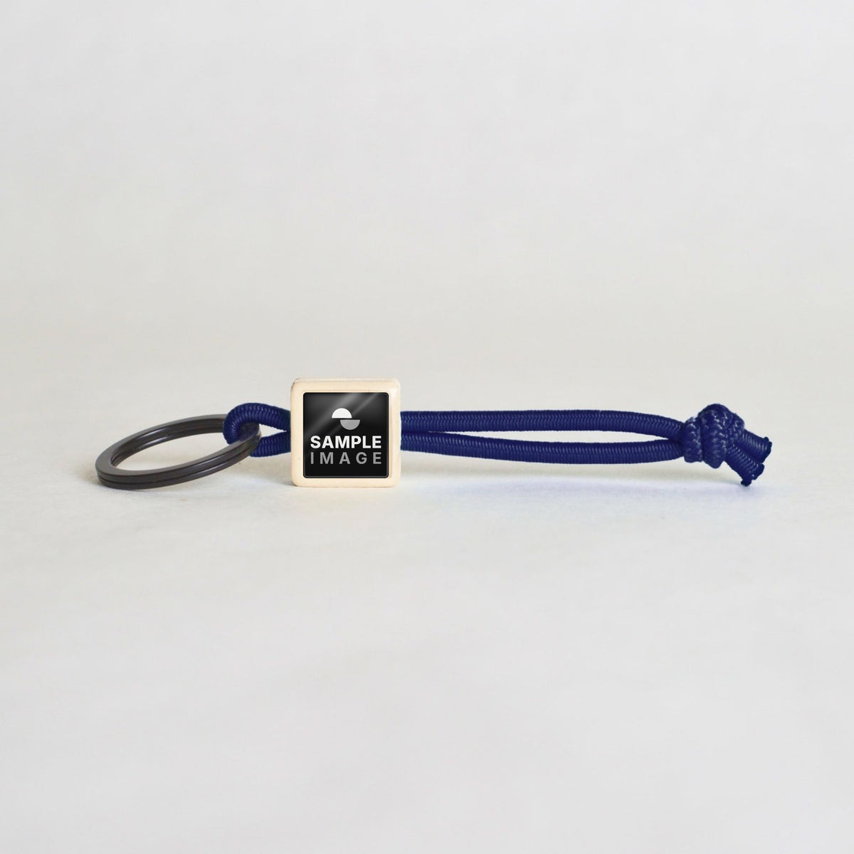 Tap-to-Phone Keychains on Active Bungee - Cream Clay Square