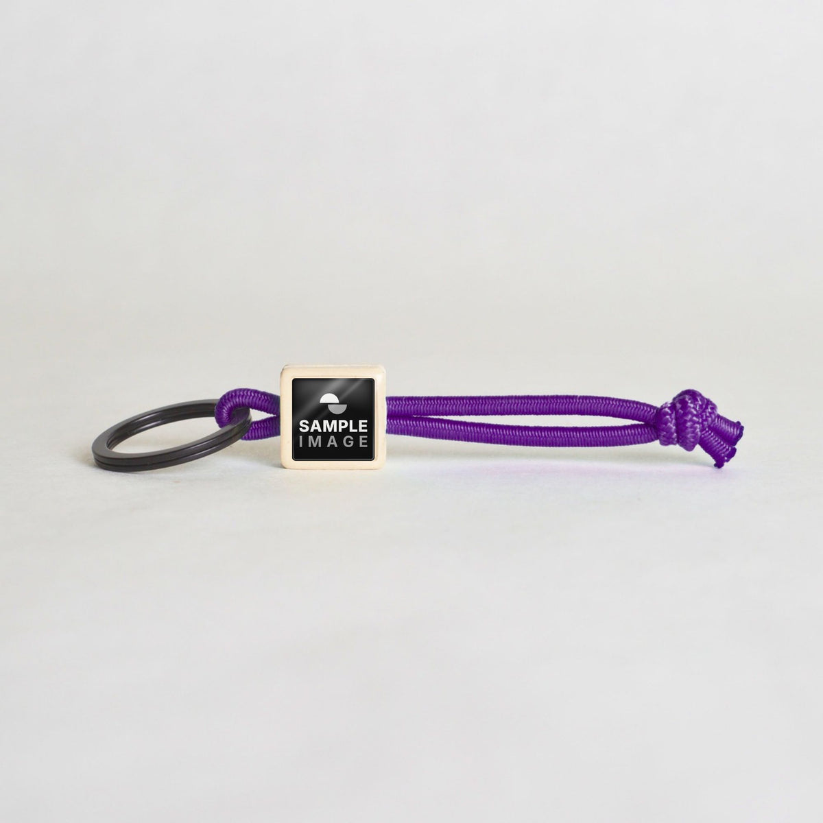 Tap-to-Phone Keychains on Active Bungee - Cream Clay Square