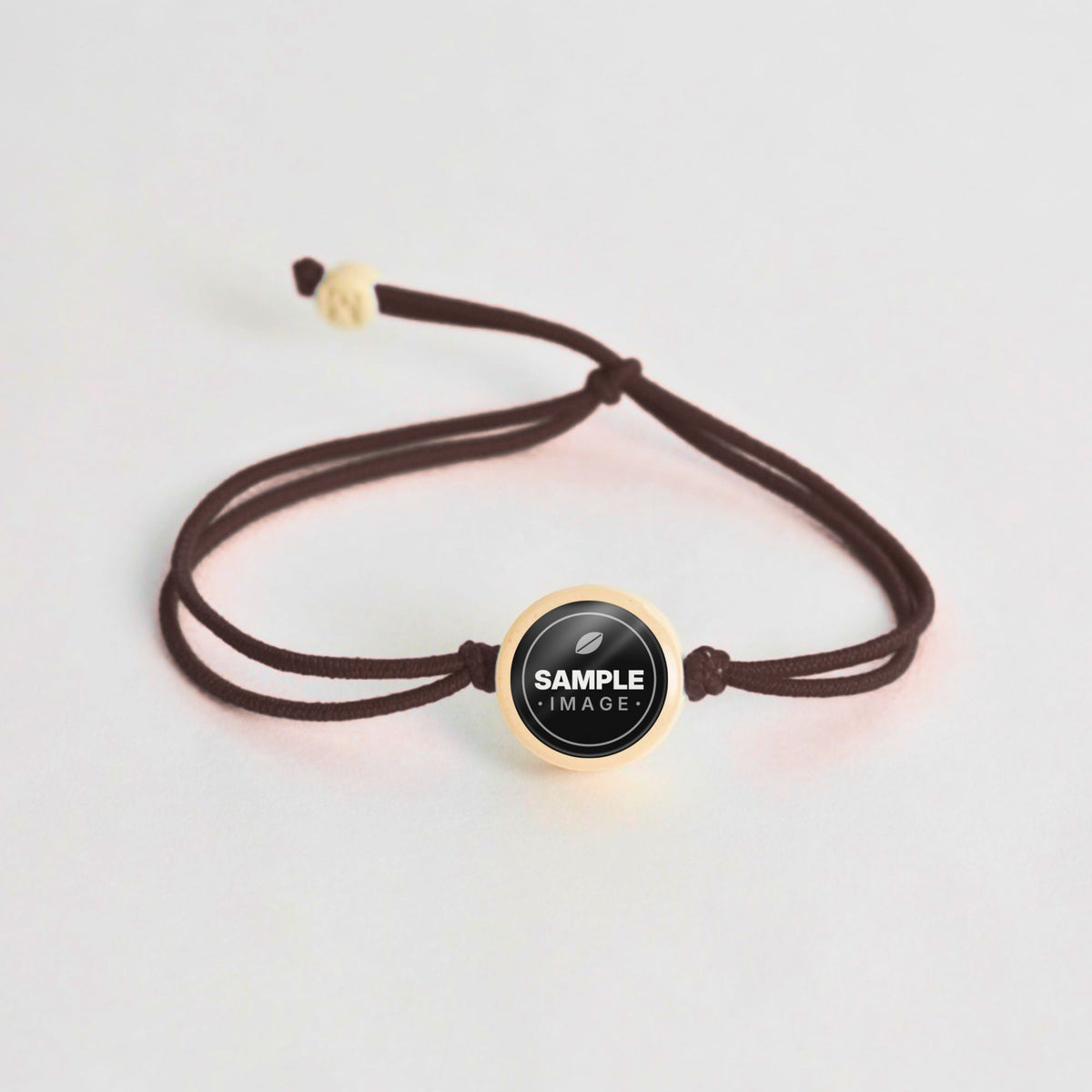 Tap-to-Phone Bracelets on Lite Bungee - Cream Clay Circle
