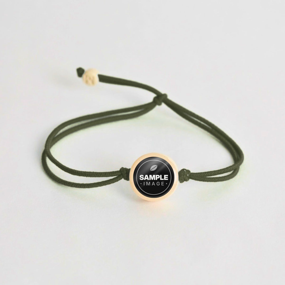 Tap-to-Phone Bracelets on Lite Bungee - Cream Clay Circle