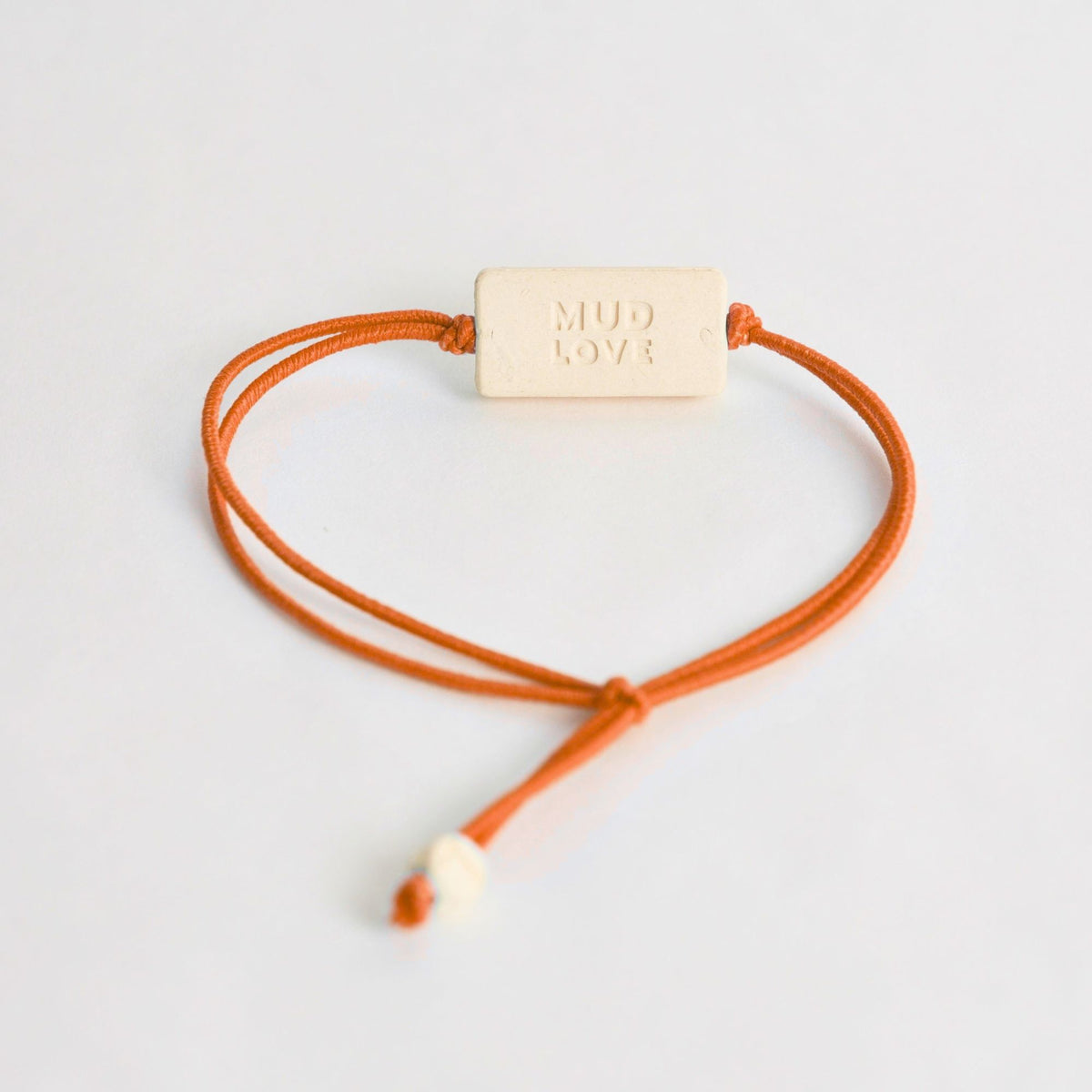 Tap-to-Phone Bracelets on Lite Bungee - Cream Clay Rectangle