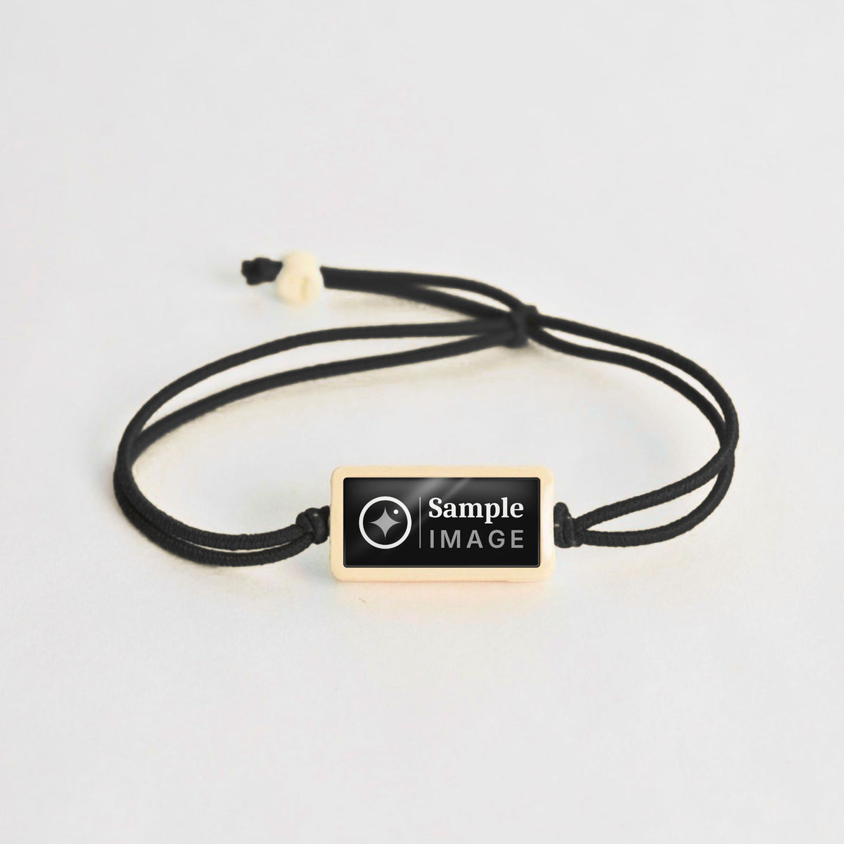 Tap-to-Phone Bracelets on Lite Bungee - Cream Clay Rectangle
