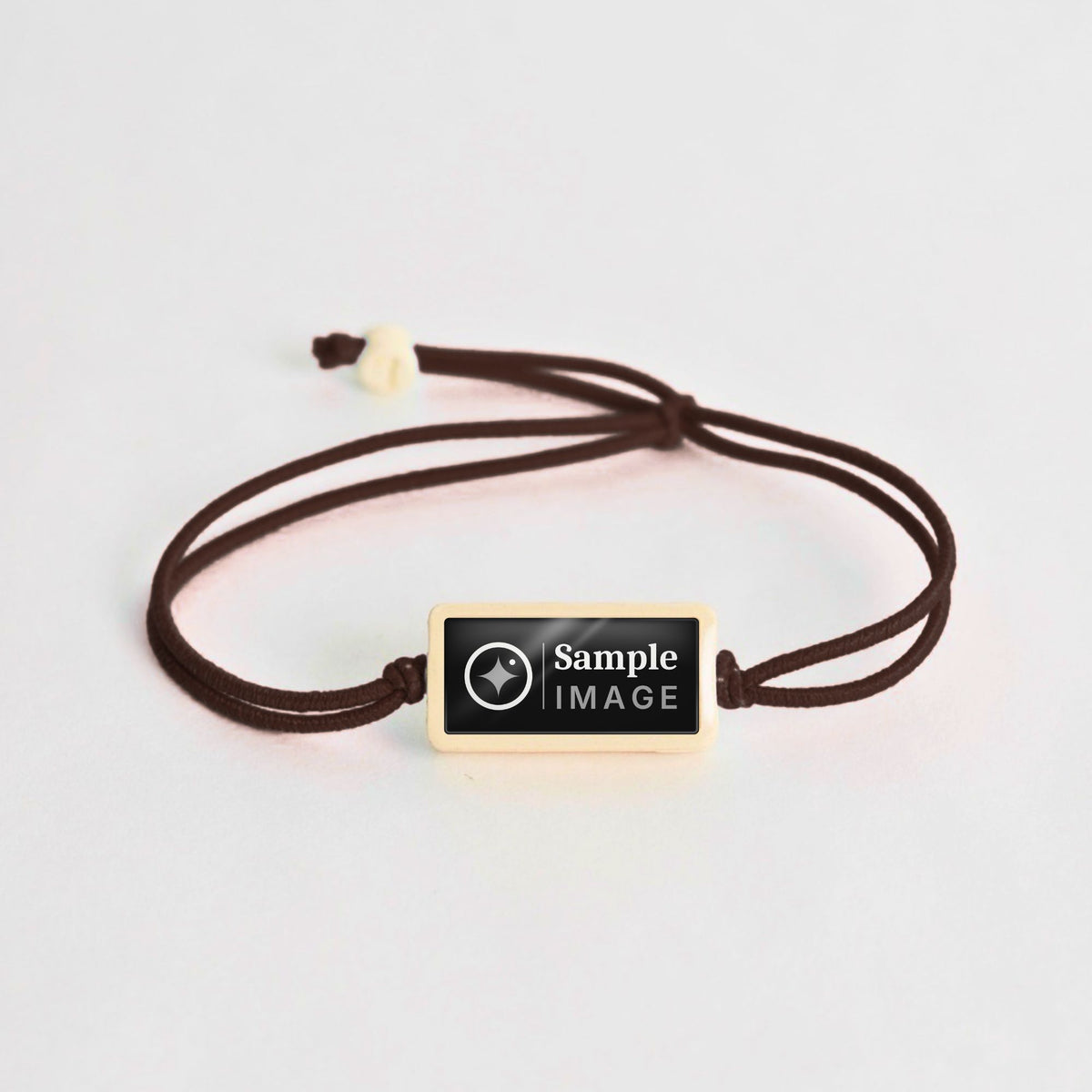 Tap-to-Phone Bracelets on Lite Bungee - Cream Clay Rectangle