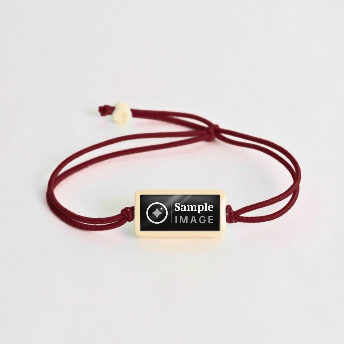 Tap-to-Phone Bracelets on Lite Bungee - Cream Clay Rectangle